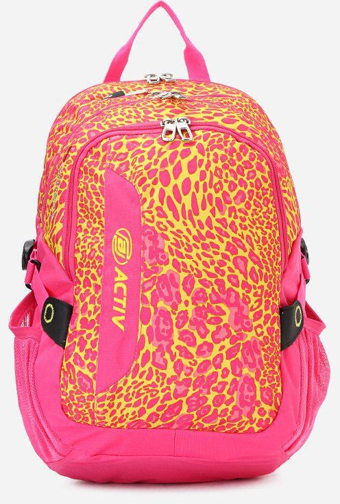 Activ Animal Print Backpack - Pink & Yellow