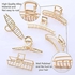 Metal Hair Claw Clips, Large Gold Hair Clips, Premium Matte Gold Claw Clip, Non-slip Metal Hair Claw Clip, KASTWAVE Suitable for Women Thinner and Girls with Any Hairstyles and Hair Types(6 PACK)