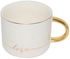 Ceramic Cup And Saucer Set With Spoon White/Gold 25x13x8centimeter