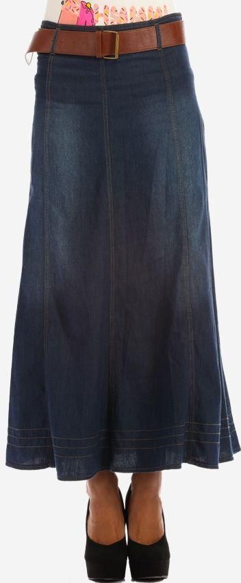 Ravin Denim Midi Skirt - Blue