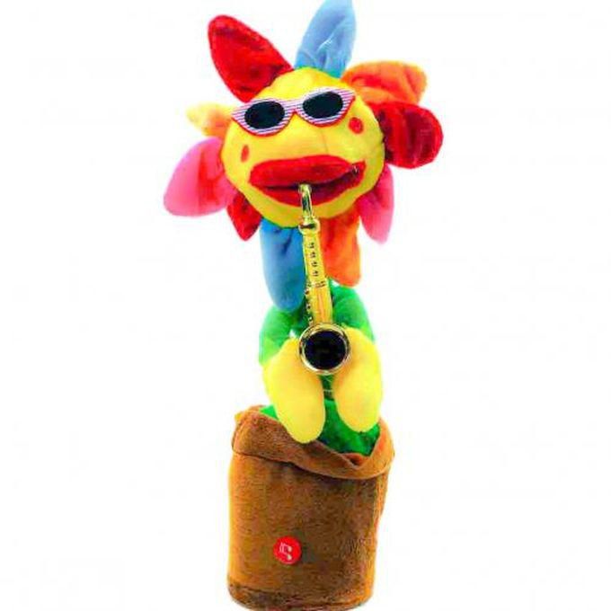 Toy Sunflower Dancing Singing Talking Repeating Recording Soft Plush Flower Toy 120 Songs Musical Funny Gift for Adult Kids Battery 1200 Mah -Multicolor
