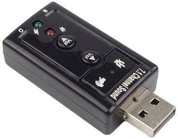 7.1 Channel External USB Sound Card Black