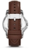 Fossil Grant Men's White Dial Leather Band Automatic Watch - ME3052