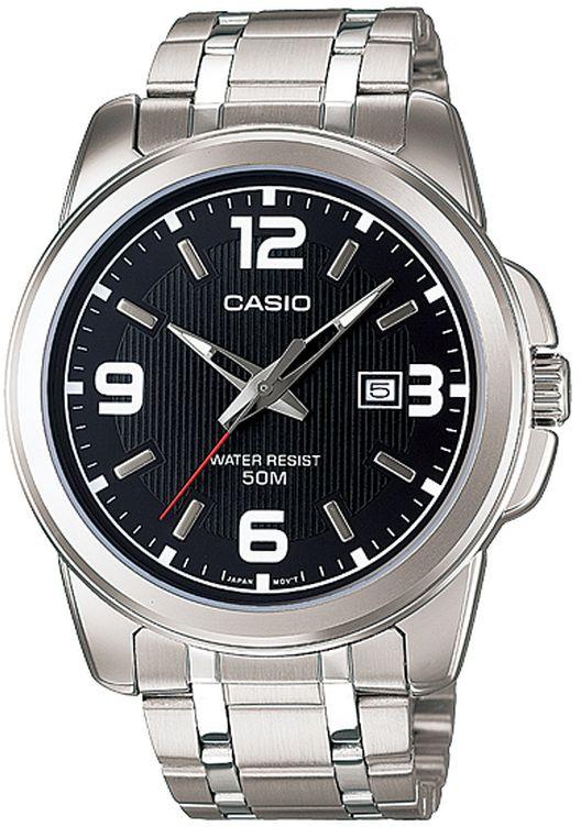 Casio Men's MTP-1314D-1A Silver Stainless-Steel Quartz Watch With Black Dial
