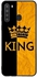 غطاء حماية واقٍ بطبعة عبارة "King" لهاتف سامسونج جالاكسي A21 متعدد الألوان