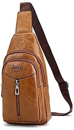 Jeep Bag For Men, Beige - Cross body Bag