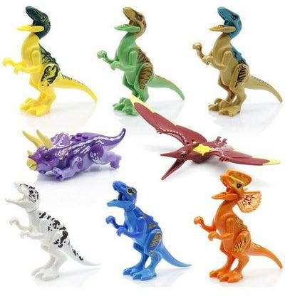 8Pcs Jurassic Dinosaur Tyrannosaurs Rex Bricks Mini World Block Building Blocks Baby Toys For Kids Children Birthday Gifts (Style 2)