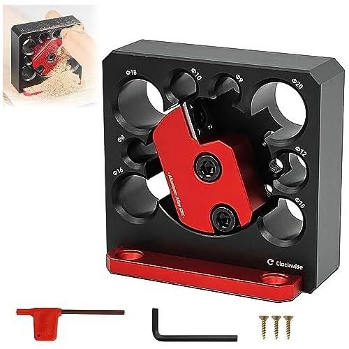 Electric Drill Milling Dowel Round Rod Auxiliary Tool, 8 Holes Adjustable High Speed Carbide Inserts Dowel Maker, 8mm to 20mm Dowel Maker Jig, for Wooden Rods Sticks Woodworking (6 Pcs)
