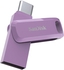 SANDISK Ultra Dual Drive Go, USB and USB-C, 128GB, Lavender