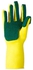 Waterproof Dish Washing Scrubber Gloves Yellow/Green 13.5x6x1centimeter