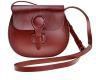 Zlyc Women Handmade Vegetable Tanned Leather Fashion Mini Arc Shoulder Bag Red Brown