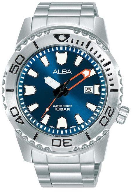 Alba Men's Hand WatchACTIVEStainlessSteel Bracelet , Blue DialAG8M07X1