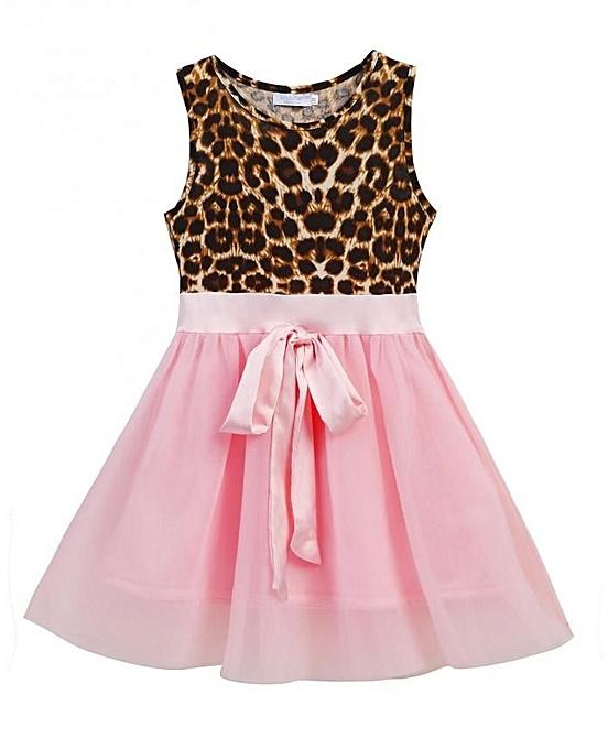 ARSHINER Kids Girl O-Neck Sleeveless Patchwork Multilayer Ruffled Cute Dress-Pink
