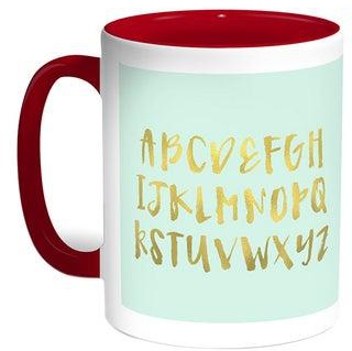Alphabet Printed Coffee Mug Red/White 11ounce