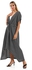 Kady Long Short Sleeves Striped Dress - Black & White
