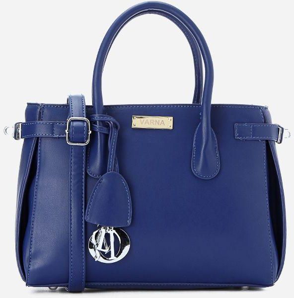 Varna Small Leather Tote Bag - Blue