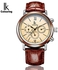 IK Colouring 98528G Multifunction Automatic Mechanical Luminous Genuine Leather Band Watch for Men with Calendar Display