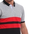 Izor Tri-Tone Casual Short Sleeves Polo Shirt - Black, Red & Grey