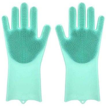 Magic Washing Scrubber Heat Resistant Silicone Gloves Light Green 17.8X3.7X39.5cm