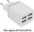 Allwin White Plastic 4 Port USB Travel Wall Charger Multi Power Adapter Pack US EU Plug