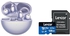 HUAWEI FreeClip Wireless Bluetooth Earphones Purple with Lexar microSDXC Card 128GB UHS-I High-Performance