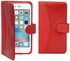 Margoun flip case for Apple iphone 6, 6S (With Glass Screen Protector), Red