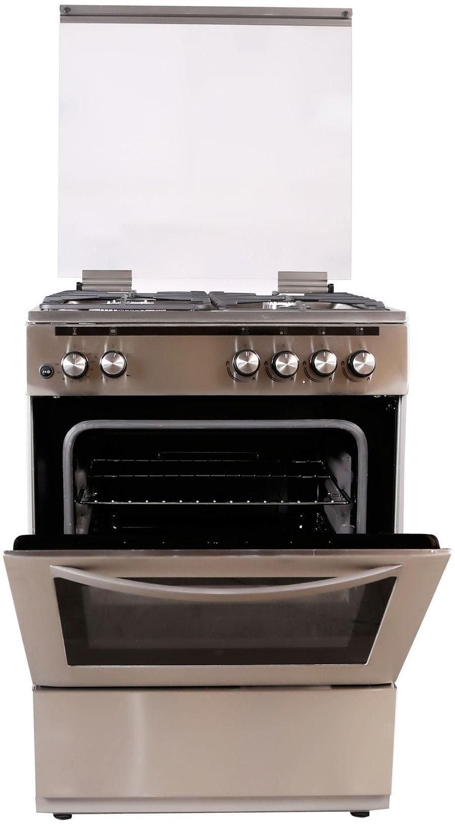 Hoover 4 Gas Burner Free Standing Gas Cooker FGC-66.02S Silver 60x60cm