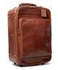 Luxury Italian Leather Suitcase with Wheels - Chestnut Tan