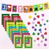 Felt Picture Frames Collage, 24 Pcs Multi-colored Felt Photo Frame and 50 Pcs Colorful Glitter Foam Stickers, Holiday Wall Decor DIY for Home Room, School and Engagement Decoration