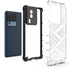 Cover Vivo iQOO Neo 7 SE , - Heavy Duty Brushed Dual Protective Shockproof Case - Black Edges Transparent Beehive Back
