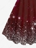 Plus Size Christmas Star Glitter Sparkling Sequin 3D Print Tank Party Dress - 3x