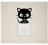 Cat Wall Sticker Decoration For The Doorbell Or Laptop Or The Light Switch Or The Car Black 10cm