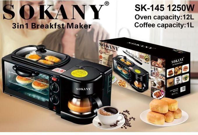 Sokany 3 In 1 Breakfast Maker, Toaster/oven Sk-145
