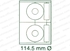 xel-lent 2 CD labels/sheet, Matt, diameter 114.5 mm, 100 sheets/pack, White matt