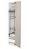 METOD / MAXIMERA خزانة مرتفعة مع أرفف مواد نظافة، أبيض, Lerhyttan رمادي فاتح، ‎40x60x200 سم‏