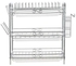 3-Tier Rustproof Dish Drying Rack White/Silver 49x25x18cm
