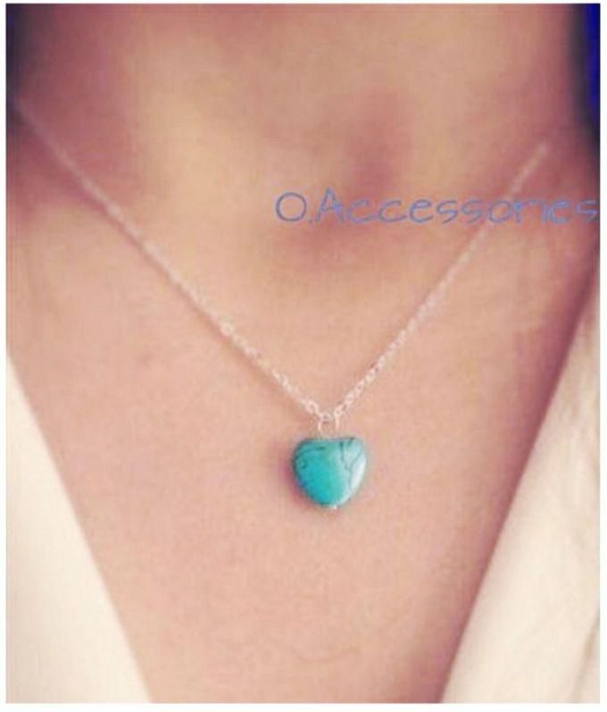 O Accessories Necklace Chain Silver _natural Stone Turquoise Blue