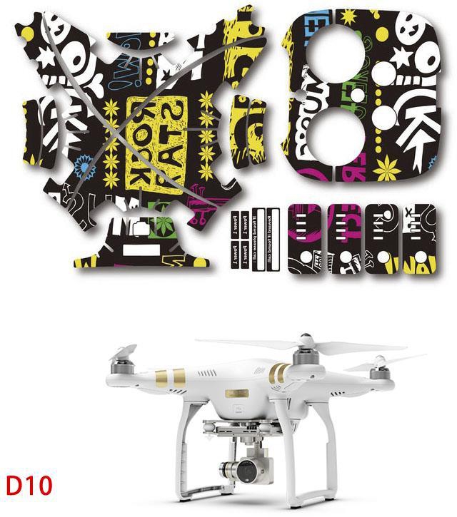 Protective Waterproof PVC Sticker Decoration Cover Perfect Fit Pattern for DJI Phantom 3 D10