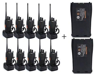 Boafeng F-888S Radio Walkie Talkie UHF 5W 16CH WITH EAR PIECE + Extra BATTERY-10 Pieces