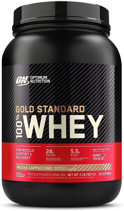 Optimum Nutrition Gold Standard 100% Whey Protein Isolate Powder, Mocha Cappuccino, 2 Lb, 28 Servings