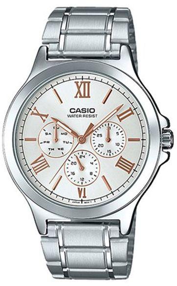Casio LTP-V300D-7A2 White Analog Stainless Steel Roman Ladies Watch
