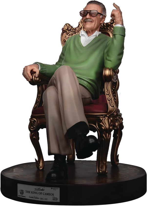 Beast Kingdom Stan Lee Statue The King of Cameos Master Craft 33cm Collectible Figure Limited Edition