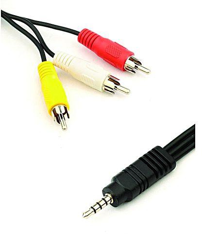 Golden Jack Plug to 3 RCA Male Connectors Adapter Audio Video Cable - 3.5mm