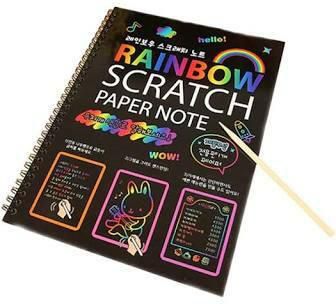 Rainbow Scratch Book With Scratch Pen Black