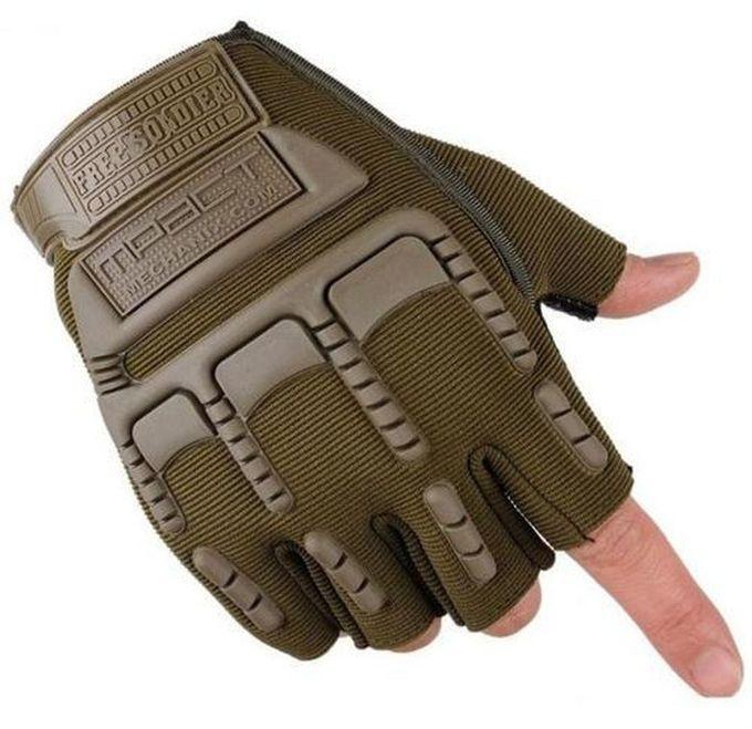 Half Finger Gloves For GYM Weightlifting Exercise - Green