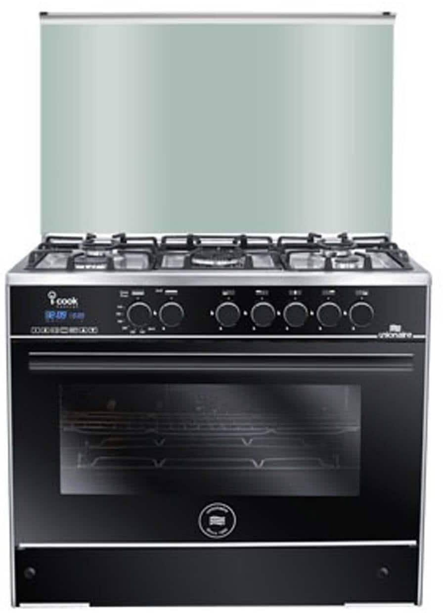 I-Cook Smart Gas Cooker - 90 Cm - 5 Burners - Black - C69SSGC511ICS2FIS2WAL