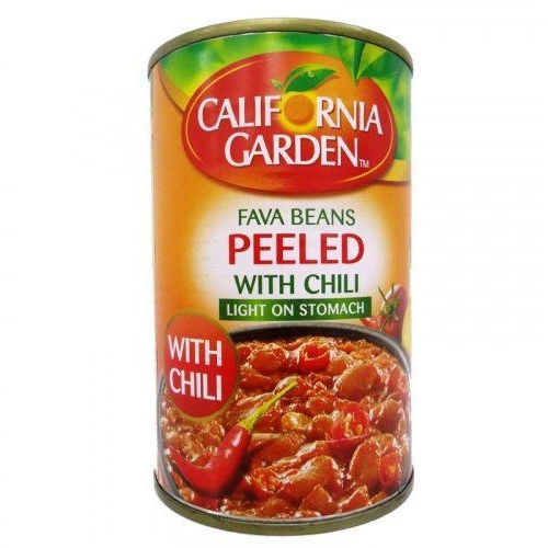 California Garden Plain Fave Bean Peeled With Chili, 400gm