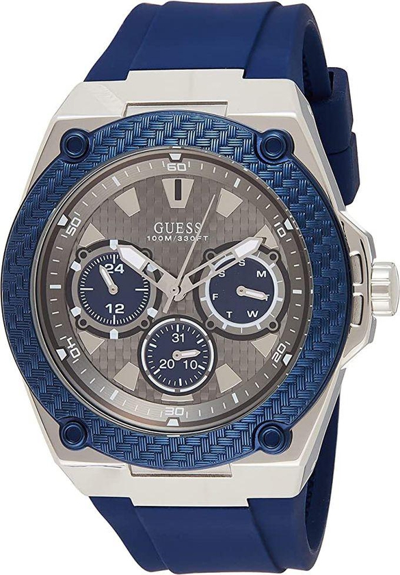 Guess Mens Quartz Watch, Analog Display and Silicone Strap W1049G1