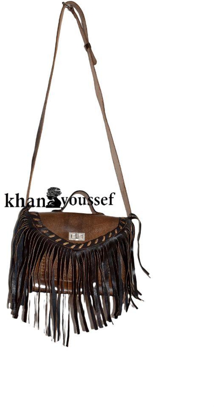 Khan Youssef Natural Leather Bag -Handmade & Brown
