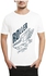 Ibrand S288 Unisex Printed T-Shirt - White, X Large
